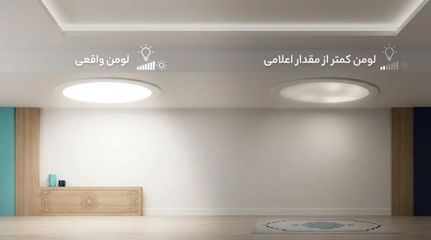 توجه به میزان لومن واقعی